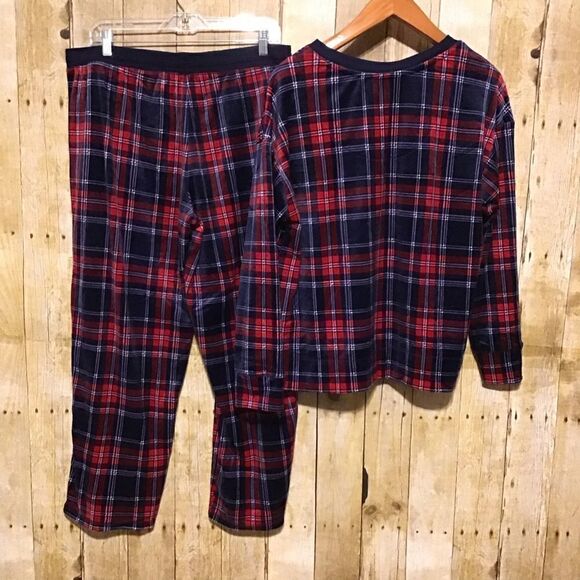 Nautica Velour Plaid Pajama Pants Set L - Picture 5 of 10